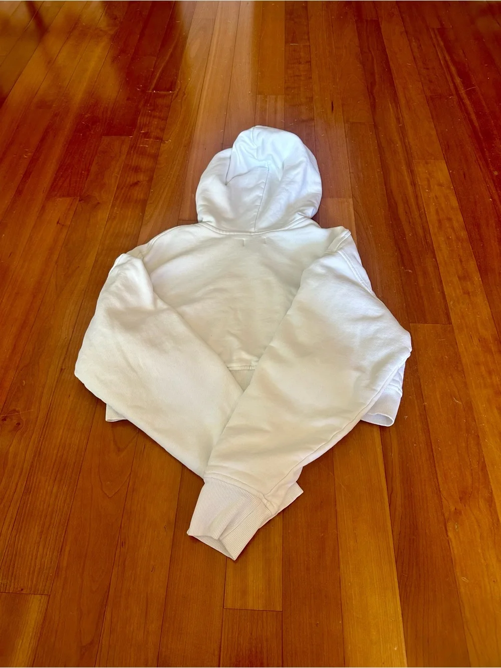 Elwood White Cropped Zip-Up Hoodie - Picture 5 of 9